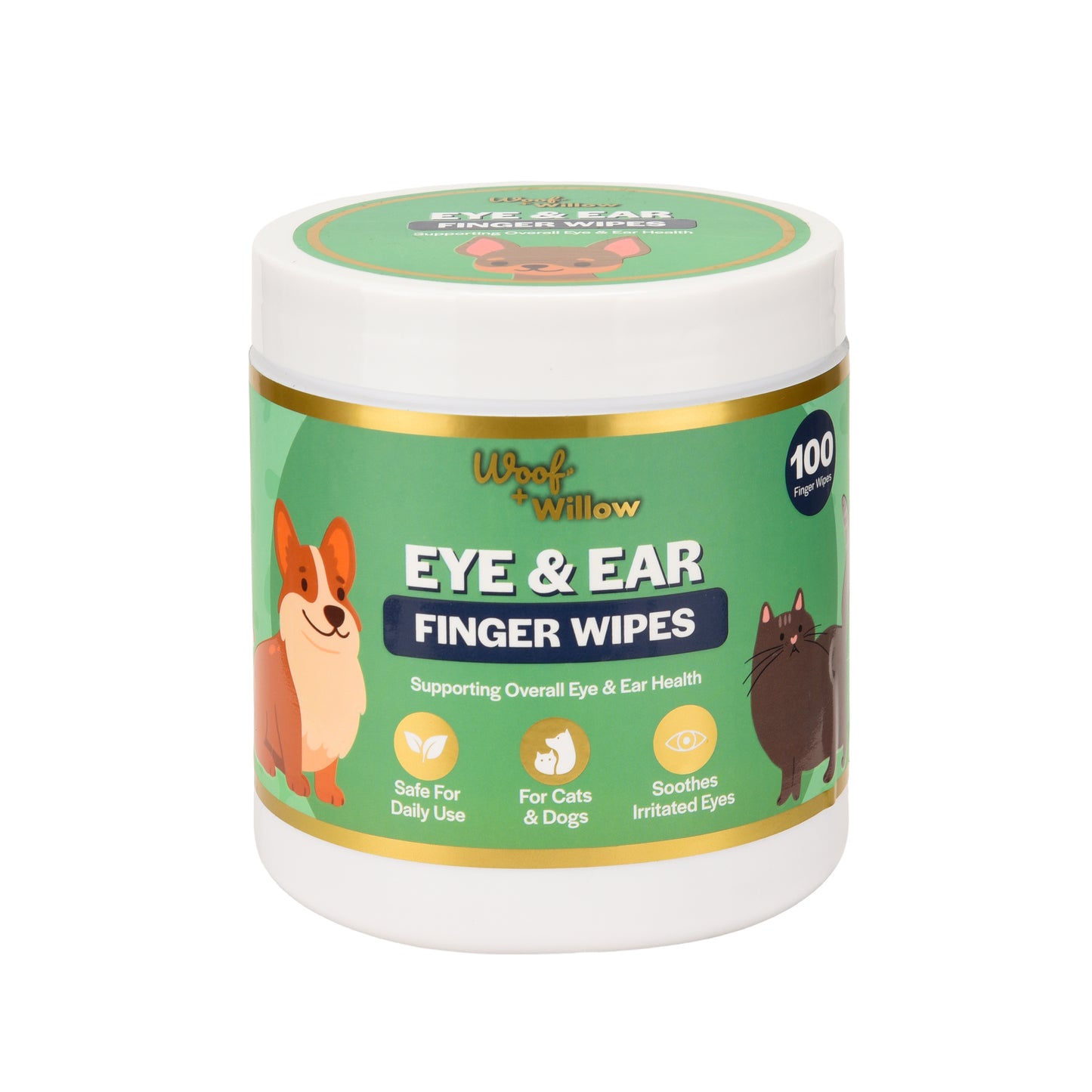 Toallitas para ojos y oídos de mascotas - Paquete de 100